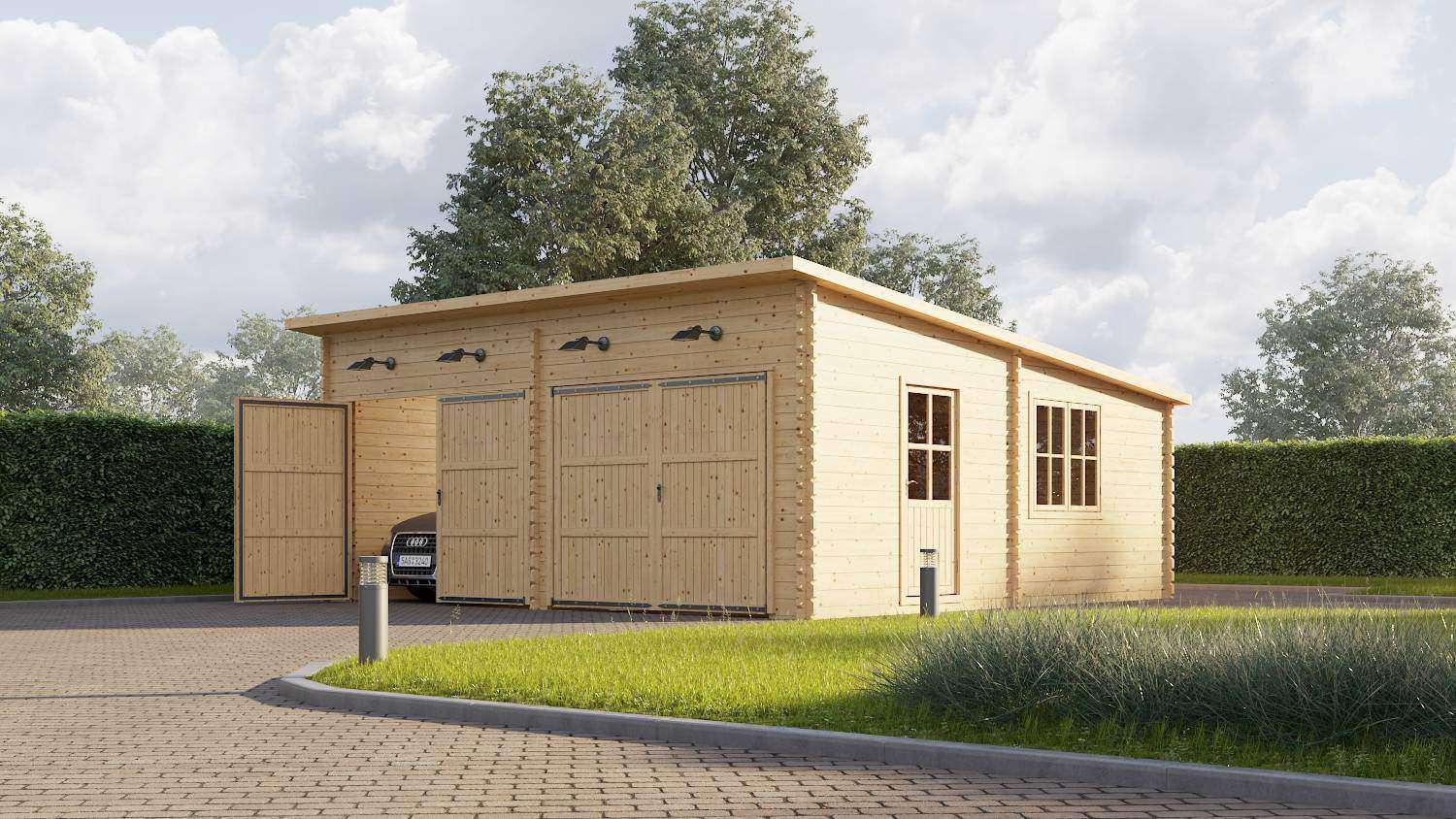 Garage Double flat roof